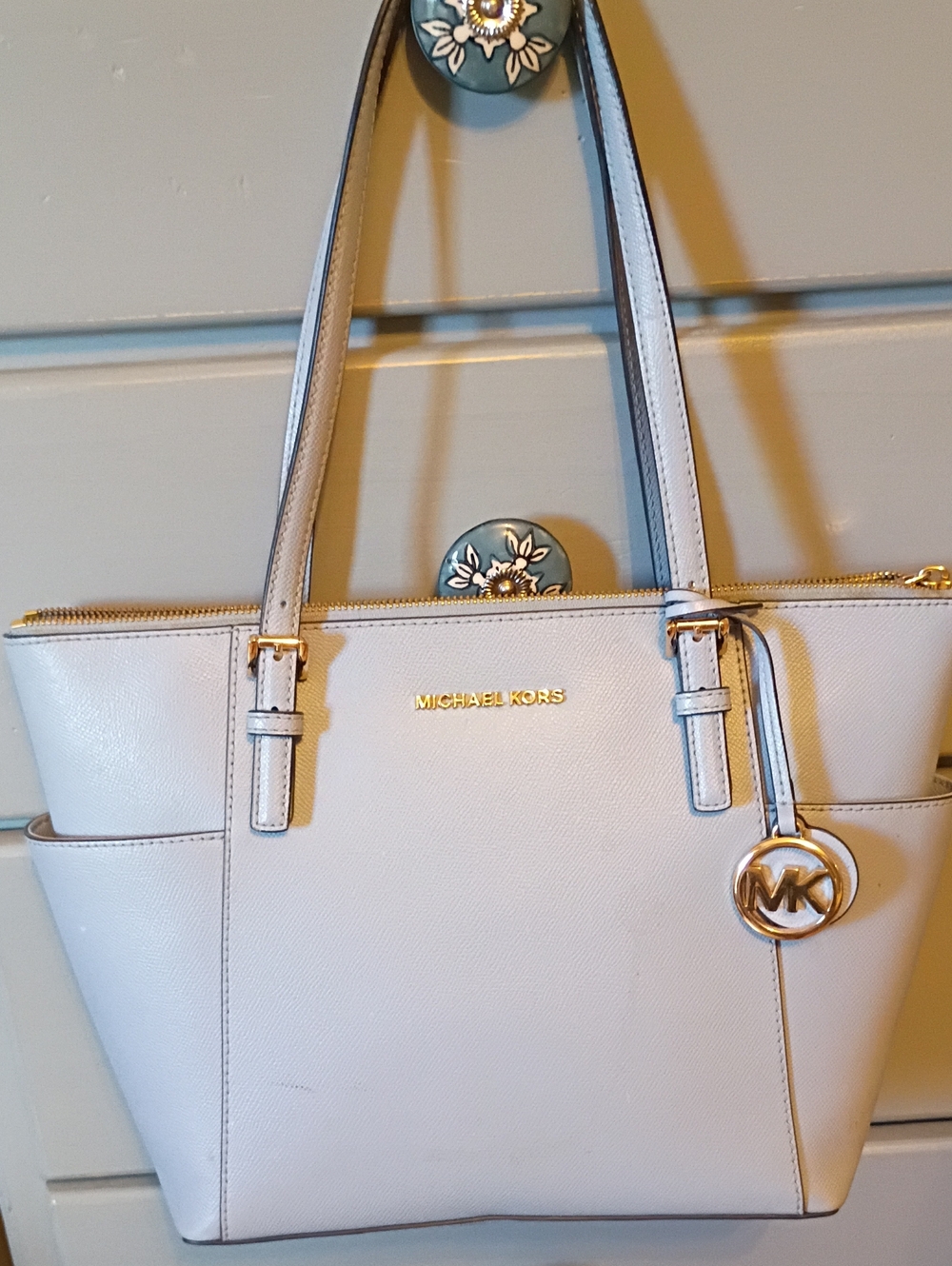 MICHAEL Michael Kors Baby Blue Leather Tote Bag